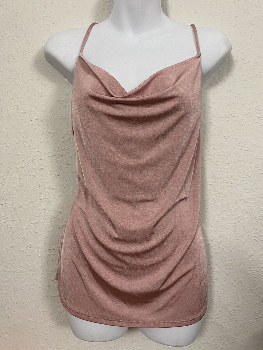 Fashion Muse Women's Blouse Dressy Top Size Large Pink Strappy NWOT made in USA